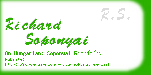 richard soponyai business card